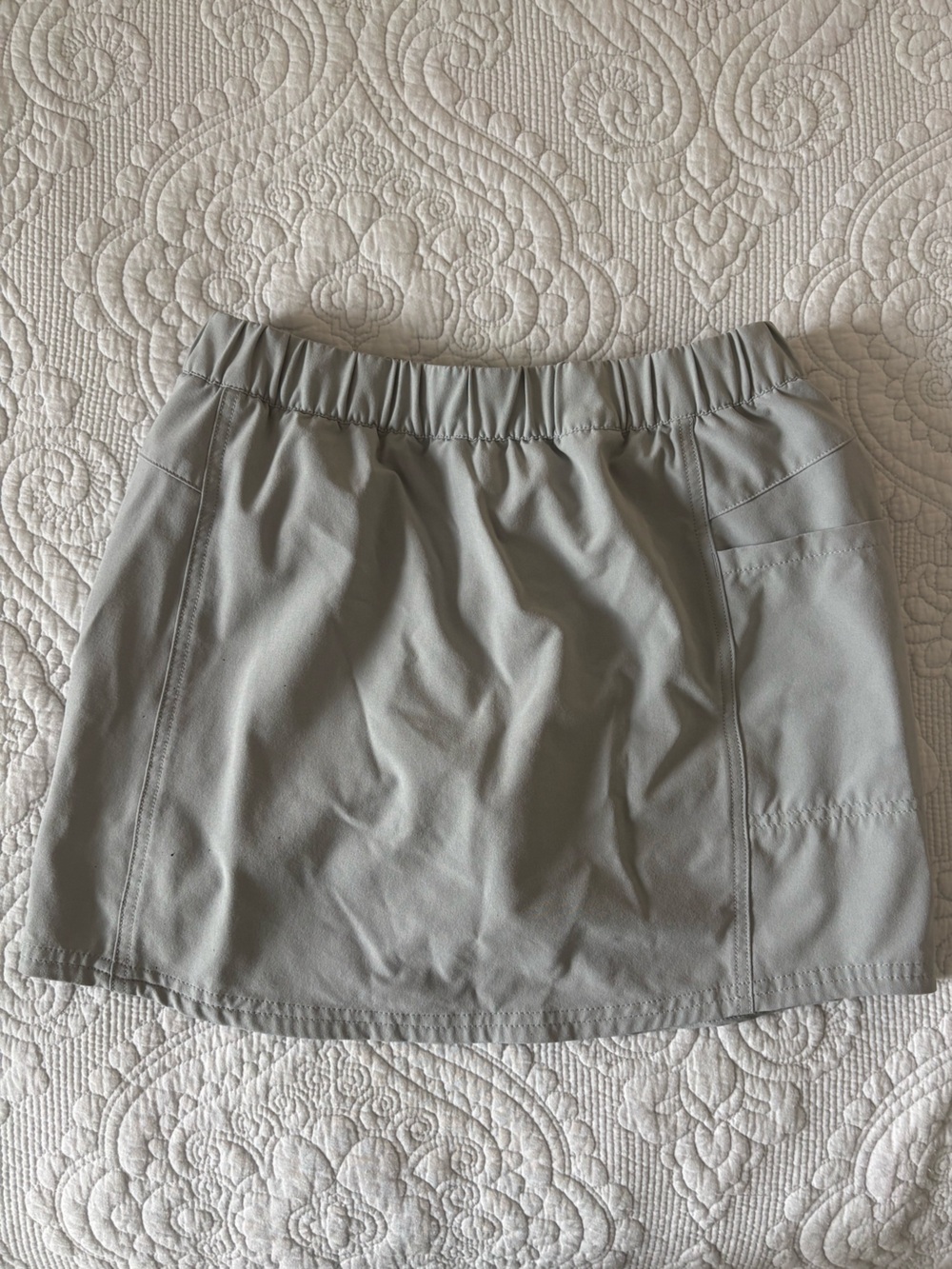 Patagonia Light Gray Elastic-Waist Mini Skirt